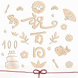 lollipopk 祝百日 29枚 レターバナー 木製 お食い初め ウッドバナー 100日 赤ちゃん 飾り ウッドレター ナチュラル お祝い (a1)