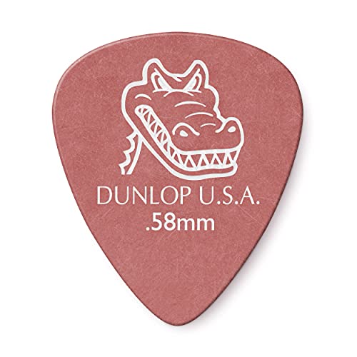JIM DUNLOP Plektrum Gator Grip en Polycarbonate, 0,58mm, Rot, 12 Stück