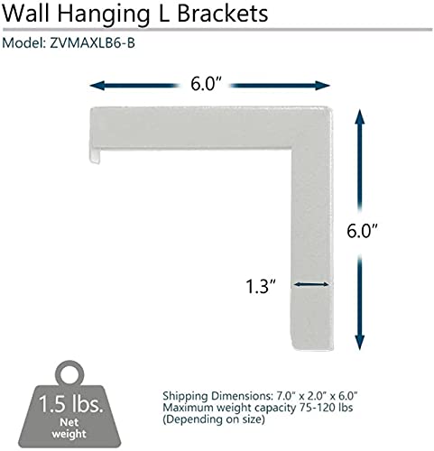 Image of SAVSOL Universal Projector Screen L Shaped Wall Hanger - 6 Inch Length, Adjustable, Comes with Hook and Screws