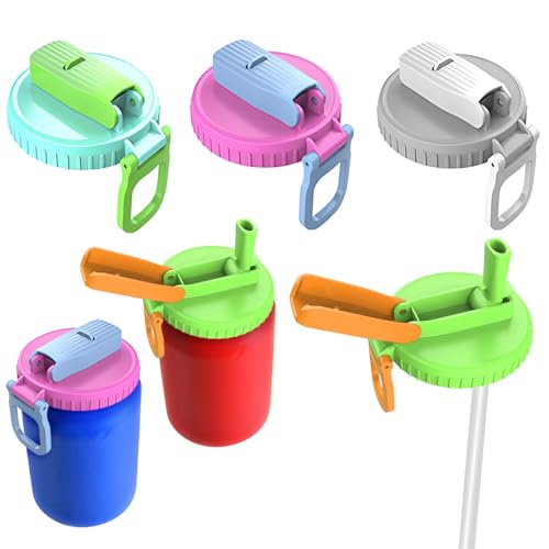 4-Pack Upgraded Soda Can Lids with Silicone Straws – Leakproof, BPA-Free Can Covers Fit 12oz Cans – Reusable Drinking Tops for Soda, Beer, Juice, Seltzer – 4 Bright Colors(B11- Colour mixture)