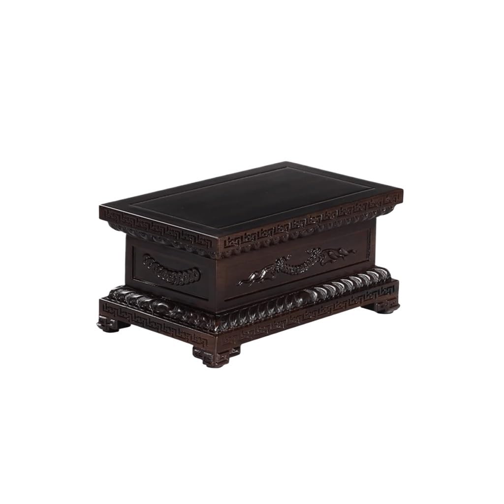 NEBE Plant Stand Indoor Household Wood Carving Solid Flowerpot Base Wooden Flower Stand Potted Tray Decoration Buddha Statue
