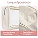 PACKISM Clear Makeup Bag 3 Pack Medium - Foldable TSA Approved Toiletry Bag Quart Size for Travel Bottles, Water Resistant Multipurpose Car Storage Organizer with Reinforced Seams, Beige