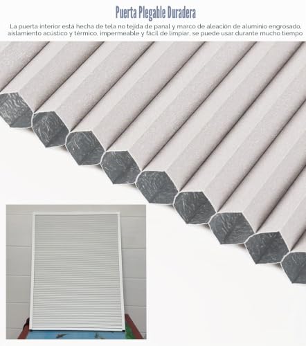 Miniatura 5 de Puerta Corredera Plegable Puertas De Acordeón Pequeñas Para Armario Sin Taladros, Puerta Corrediza Plegable, Impermeable Y Opaca, Personalizable, Puerta Plegable Abatible W85xh200cm 33.5x78.7