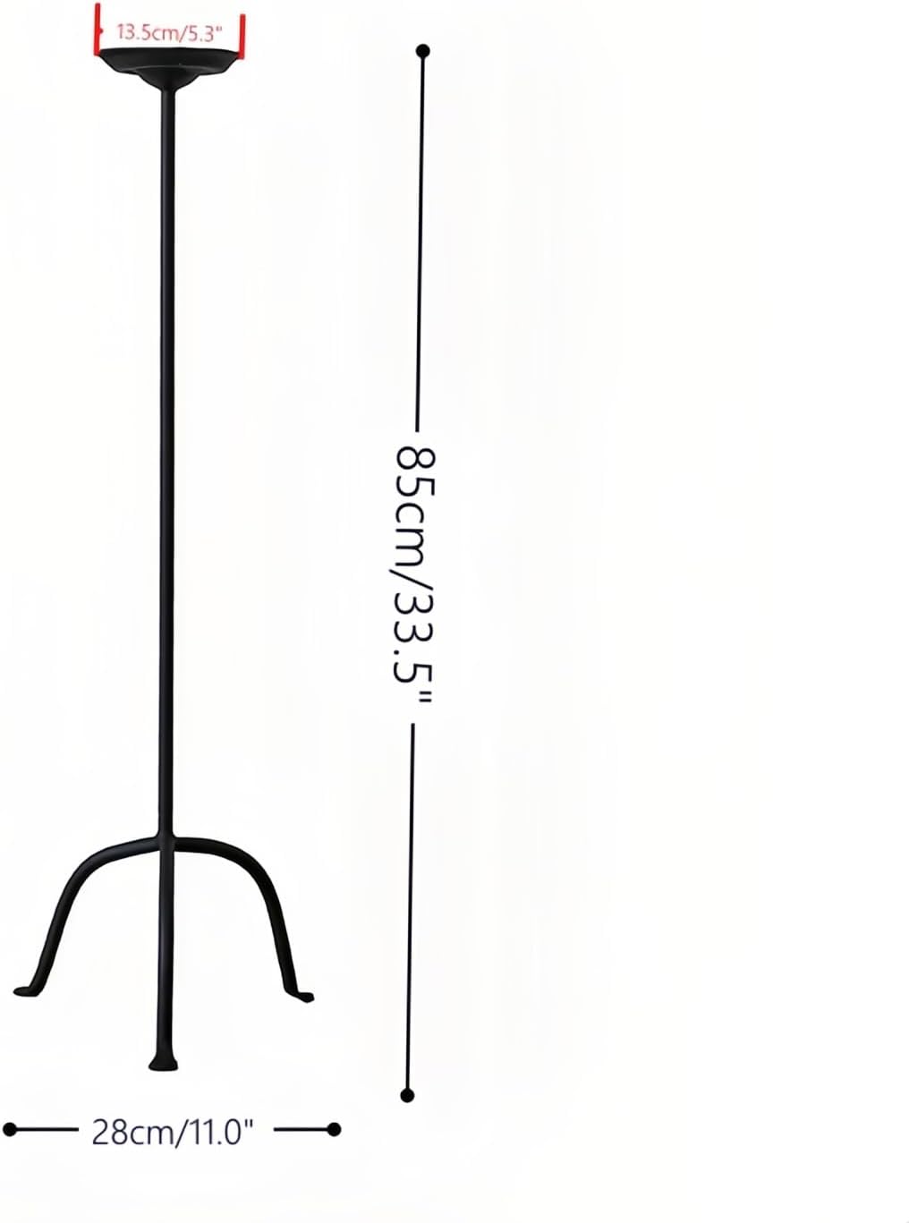 33 inches 47 inches Metal Tall Candelabra,Black Iron Floor Candle Holders,Candle Stand for Wedding Party (33 inches)