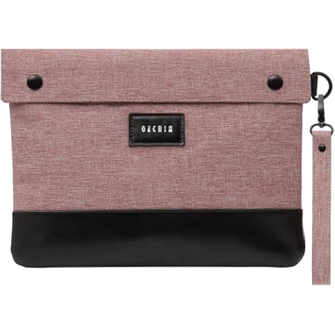 OZCHIN Smell Proof Storage Bags With Carbon Lining Container Certificates Organizer Storage Pouch Case 11 X 8 Inch(Pink) Cover