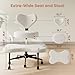 Pinmoco Ergonomic Cross Legged Chair, 360° Swivel Meditation Chair with Wheels, Height Adjustable Seat for ADHD, Strong Lumbar Support, Chic Home Office Furniture, Teddy Fabric, Off White