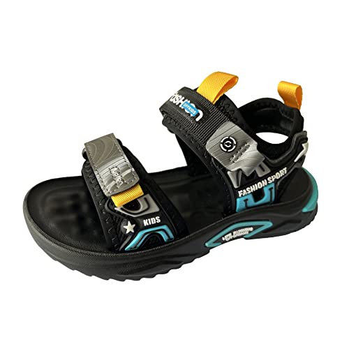 Kiyferc Boy'S Sandals Summer Sports Hiking Beach Shoes Outdoor Open Toe Sports Sandals For Kids-Black Blue-29 cover