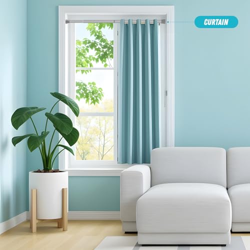 Image of Tension Rods for Windows 28 to 48 Inch 2Pack Silver Tension Curtain Rods No Drilling Expandable Pressure Curtain Rod Adjustable Tension Rods for Windows,Closet,Doorway