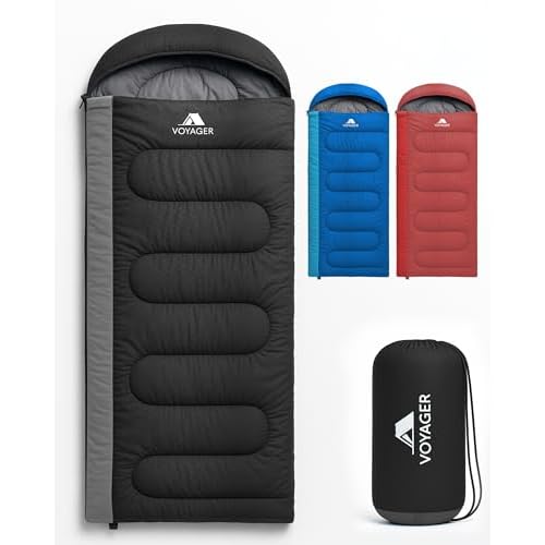 Voyager Sleeping Bag for Adults – Lightweight & Compact, Versatile 3-4 Season Temperature, Spacious Design, Quality Material, Ideal for Camping & Backpacking – 190x30x80cm