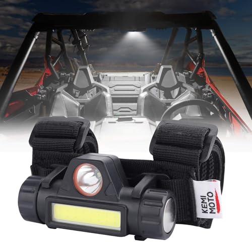 KEMIMOTO UTV Dome Light Roll Bar Cage Mount Rechargeable Interior Lights Compatible with Polaris RZR Can Am Talon Kawasaki Golf Cart Boat Off-Road-Work for 1.5 in-2.0 in Ironwork 1-Pack