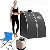 Takywep Portable Personal Steam Sauna, Personal Foldable Sauna Tent for Home SPA with 1000W Steamer, Folding Chair, At Home Spa Relaxation, Detox & Muscle Relief Gift, Valentine's Day Gift for Her/Him