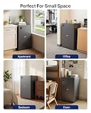 Upstreman 91 Litres Under Counter Fridge Without Freezer 83cm, Small Refrigerator with 1-10℃ Temperature Control, LED Light, Quiet, Compact Refrigerator for Office, Dorm, Dark Grey, CR91 - 8