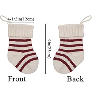 Limbridgechristmasministockings6pack9inchesknittedknitstriperusticholidaydecorationsgoodiebagsforfamilyandfriendsburgundyandcream Urban Country Home Decor Limbridge christmas mini stockings 6 pack 9 inches knitted knit stripe rustic holiday decorations goodie bags for family and friends burgundy and cream urban country home decor
