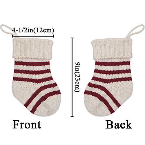 Limbridgechristmasministockings6pack9inchesknittedknitstriperusticholidaydecorationsgoodiebagsforfamilyandfriendsburgundyandcream Urban Country Home Decor Limbridge christmas mini stockings 6 pack 9 inches knitted knit stripe rustic holiday decorations goodie bags for family and friends burgundy and cream urban country home decor