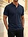 Runcati Herren Poloshirt Kurzarm Sommer Tennis T-Shirt Männer Einfarbig Golf Sport Poloshirts Basic Regular Fit Polohemd Dunkelblau L