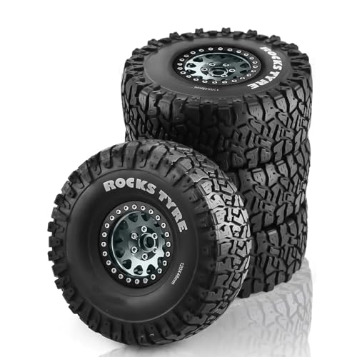 Roue RC chenille 12mm pneu 1.9 pouces 120mm jante métal pour Axial SCX10 90046 TRX4 D90