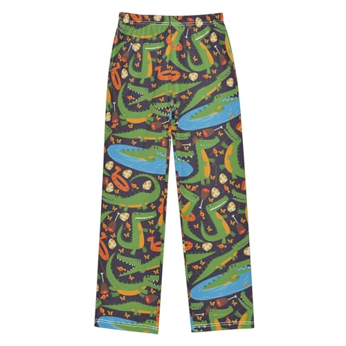 Gator Swimming Boys Long Pants Soft Trousers Elastic Waist Kids Lounge Bottoms with Pockets S-XL