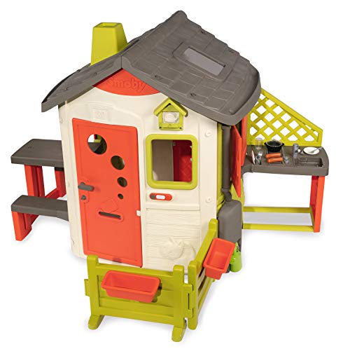 415rmr2AV8L Smoby - Maison Neo Jura Lodge - Cabane de Jardin Enfant - Personnalisable avec Accessoires Smoby - 810500 Colorée