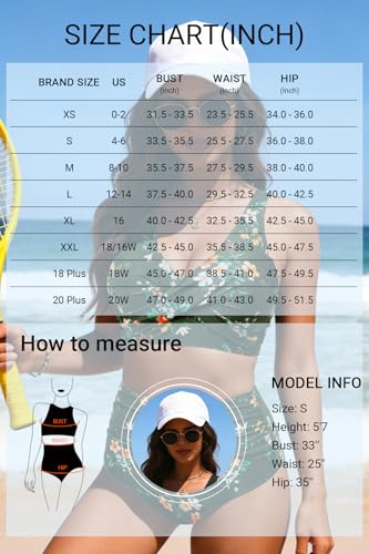 Image of Yonique High Waisted Two Piece Swimsuit-Womens Bikini Set Tummy Control Bathing Suit Modest Full Coverage Bikini 2025