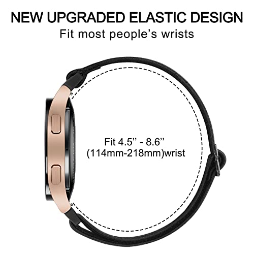 Vancle Elastic Band for Samsung Galaxy Active 2 Watch Bands 40mm 44mm Women Men, 20mm Breathable Stretchy Nylon Strap Replacement Wristbands for Samsung Galaxy Active/Active 2 (Black) by Vancle - Image 5