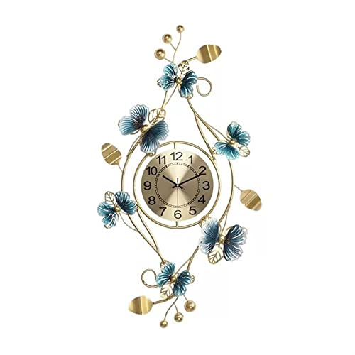 Horloge murale métal papillon géante pendule décorative silencieuse pour intérieur élégant