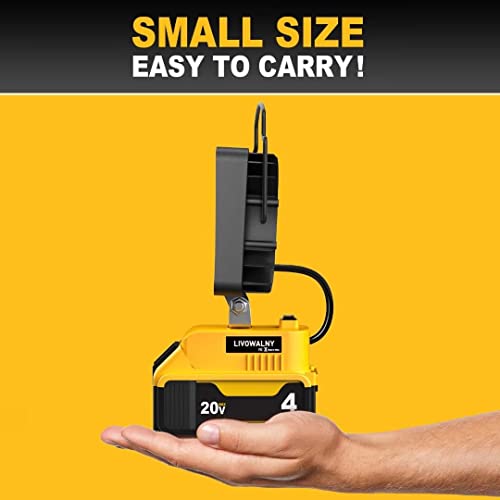 Livowalny Cordless 20V Max Led Work Light For Dewalt 20V Battery, 34W 3400Lm Flashlight, Led Flood Light, Battery Light With Usb And Type C Charging Port Led Light For Outdoors And Job Site Lighting #TOP6