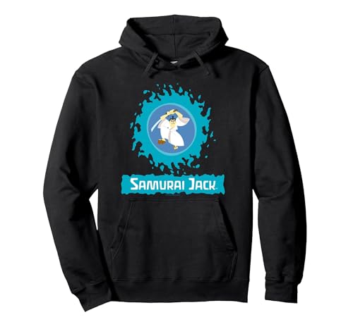 Image of Samurai Jack Samurai Jack Blue Eclipse Pullover Hoodie, Adult Unisex, Black, Medium