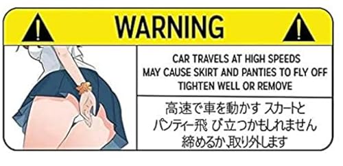 (Pk Of 2) Warning! Car Travel At High Speed May Cause Skirt And Panties To Fly Off Tighten Well Or Remove Jdm |Sticker | Decal | For Car Bumper 5'' #TOP12