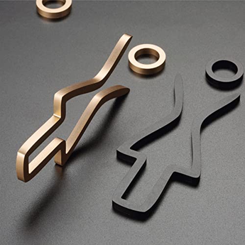 Letrero de baño, chapado en metal, moderno, for puertas de baño, for hombres y mujeres.(Black)