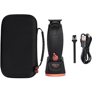 RED Pro Professional Cordless Hair Finishing Trimmer with Charging Stand for Men and Men Goorming Pouch