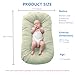 Loevin Baby Lounger, Infant Lounger for Newborns 0-24 Months, Breathable Cotton Baby Nest for Tummy Time, Diaper Changes & More, Soft Portable Newborn Essentials for Floor & Bassinet(Green)