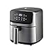 AFRA 4.5L Air Fryer 1200W, Small Compact Digital Air Fryer, LED Touch Control, 8 Presets, Non-Stick Basket, Adjustable 80–200°C, Oil-Free Cooking, Grey