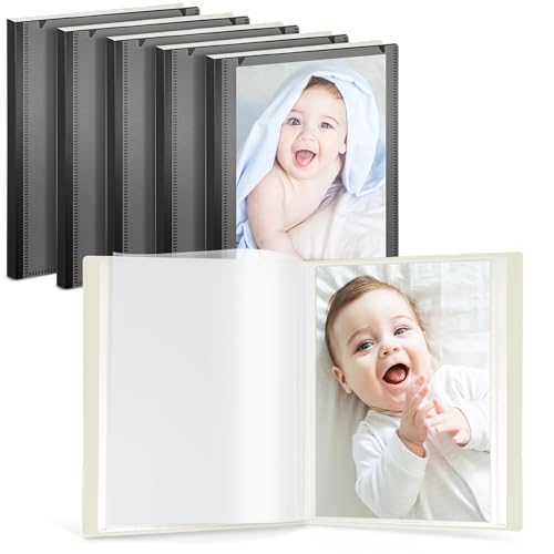 Image of Cranbury 6-Pack Mini Photo Albums 4x6, 48 Photos, Black | 24 Pockets Each, Displays 48 Photos, Customizable Covers, Compact Storage for 4x6 Photos