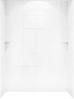 Swan SQMK963662.010 36-in L x 62-in W x 96-in H Solid Surface Shower Wall Kit, White