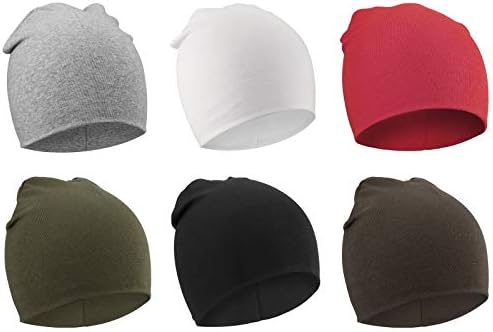 DRESHOW 6 Stücke Unisex Mütze Hut Junge Mütze Frühling Mützchen Kleinkind Wendemütze Jersey Slouch Beanie Bekleidung Unisex Infant Hut Kindergarten Mütze