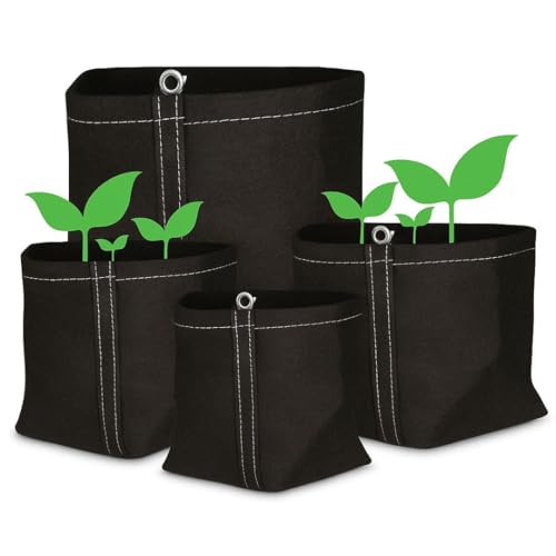 Weedness Pflanzsack 2 Liter 12 x 12 x 14 cm in Schwarz für Innen & Außen - Stofftopf Blumentopf Blumentöpfe Textil Pflanzentopf Pflanzgefäß Pflanzkübel Anzuchttopf Blumenkübel Vlies