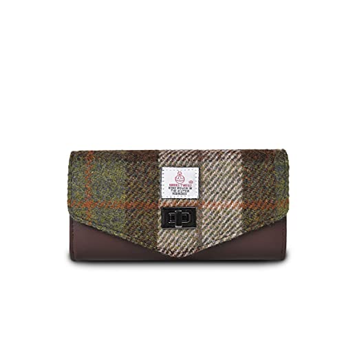Sac à main Harris Tweed marron, le grand sac en tartan chaud contre la grisaille