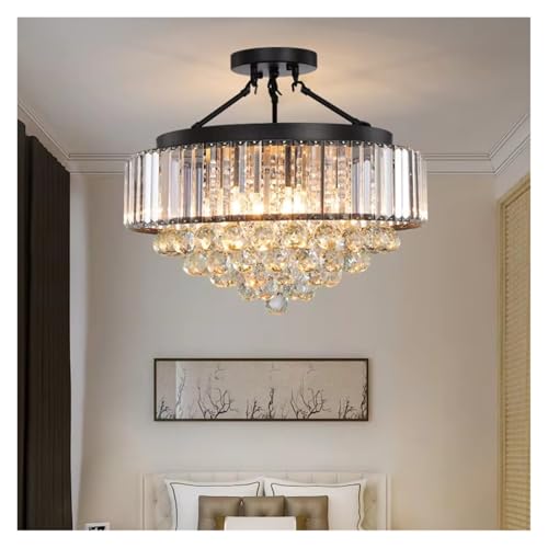 Lustre contemporain salon et salle à manger avec suspension cristal