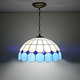 gzdd lampadario stile tiffany a 16 pollici, vetro macchiato. luci a sospensione, luci a sospensione a soffitto a led per il soggiorno sala da pranzo camera da letto