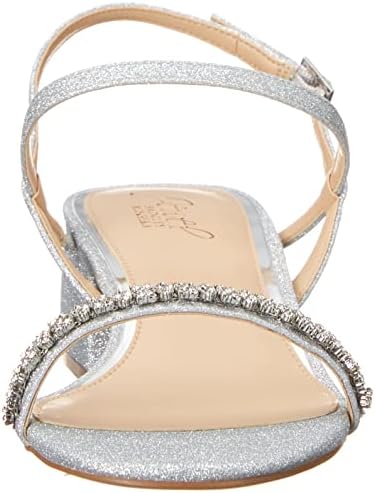 Jewel Badgley Mischka Women's Aaliyah Heeled Sandal, Silver, 7 | Image 1