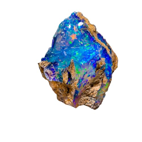 LARA GEMS STONES AND JEWELLERS 04 55 Kt 100 % A+ natürlicher äthiopischer Welo-Opal Rohstein Geburtsstein für Oktober Schmuckherstellung ultrafeuerauffälliger Opal Größe: 08 x 14 x 06 mm