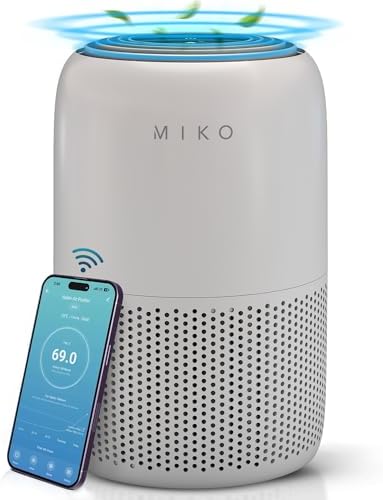 MIKO Air Purifier for Bedroom with 3-in-1 HEPA Filter & Sleep Mod...