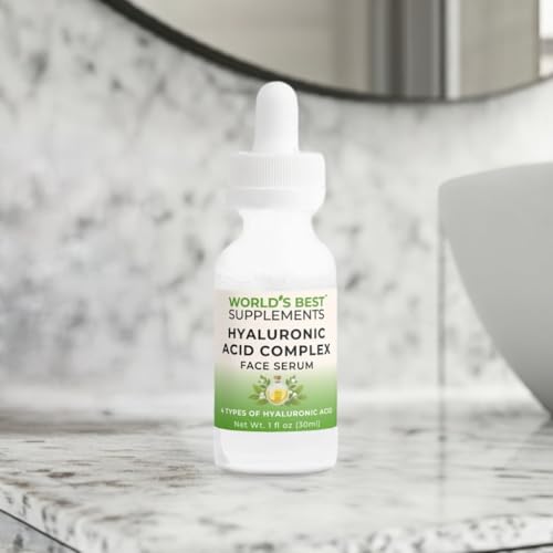 World's Best Supplements Hyaluronic Acid Complex Face Serum | 1 oz | Deep Hydrating Formula, Boost Elasticity, Reduce Wrinkles, Smooth Fine Lines, Non-Greasy | World's Best Supplements