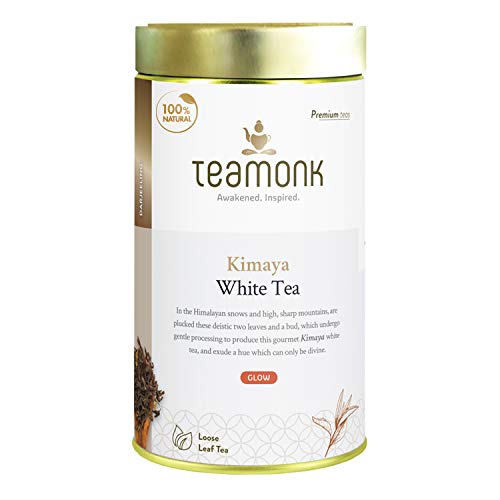 Teamonk Kimaya Imperial Himalayan White Tea Loose Leaf (75 Cups) | 100% Natural Tea | Powerful Antioxidant Tea Leaves | Tea for Relaxation | No Additives - 5.2 oz