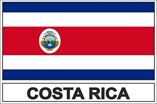 Akachafactory Autocollant Sticker Drapeau CR Costa Rica