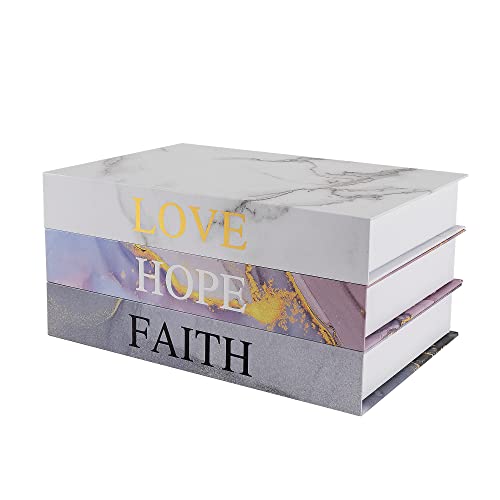 Yd Sz Yadoo Home Decorative Books: Faux Book Boxes For Entry Table,Set Of 3 Book Decor,Coffee Table Books Bookshelf Decor Fake Books With Magnetic Closure #TOP8