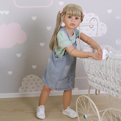 yuela 98CM Kleinkind Baby Mädchen Original Masterpiece Doll 3-4 Jahre alt echtes Babykleid Modell Kugelgelenkkörper Puppe Sammlerstücke – Bild 4