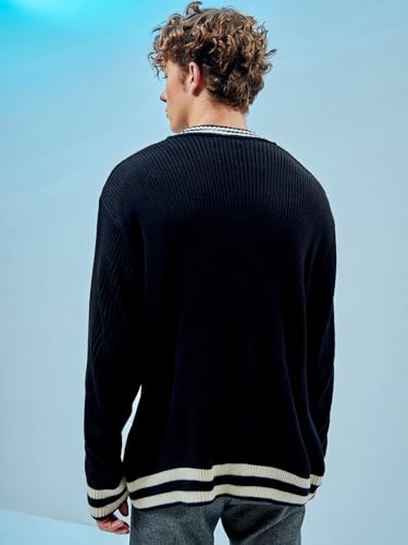 Image of Bewakoof Men's Acrylic Oversized Fit Sweater | Sweaters for Men Winter Wear