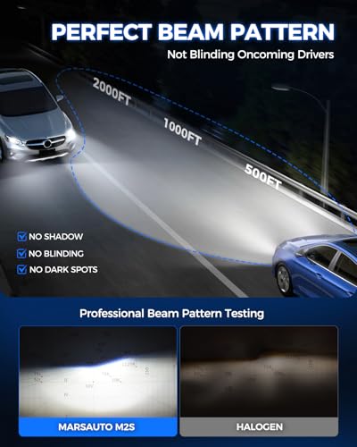 Marsauto H11/H9/H8 LED Bulb | 40,000LM Plug-and-Play Upgrade - Image 5