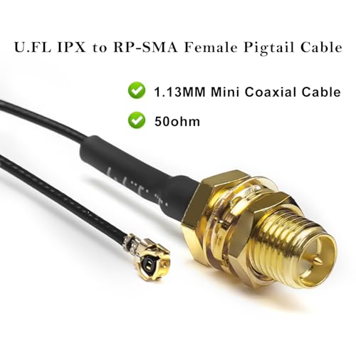 Cable coaxial RP-SMA hembra a U.FL 15cm x5 miniatura 5
